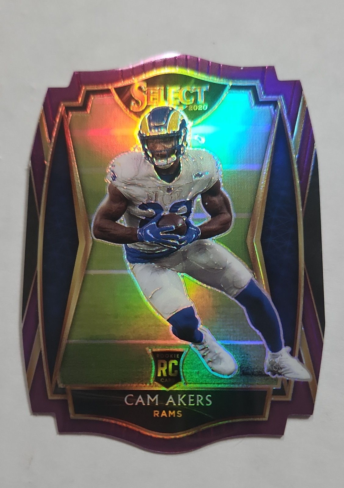 2020 Panini Select - Premier Level Cam Akers #155 Purple Prizm Die-Cut (RC)