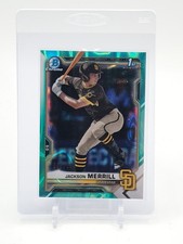 JACKSON MERRILL 2021 BOWMAN CHROME DRAFT 1ST AQUA LAVA REFRACTOR /199 Q4562
