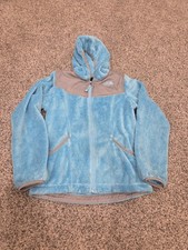 Girl's Teal Fleece Full-zip Hooded Jacket Size L 14-16 .