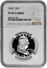 1963 50C Proof Silver Franklin Half Dollar NGC Graded PF 67 Cameo White Coin