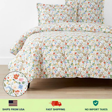 Rifle Paper Co. Strawberry Fields Classic Cool Cotton Percale Comforter - New