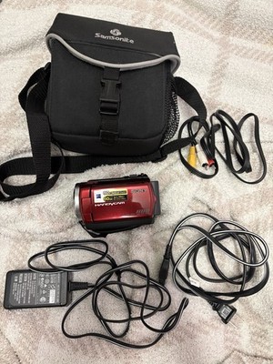 Sony Handycam DCR-SR47 Red Digital Video Camera Camcorder 60x Zoom 60GB - Tested