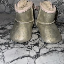 Ugg Baby 2/3 6-12 Months Gold Bailey Pink Bow Boots NEW