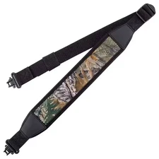 Full Black 2 Point Rifle Gun Sling with Swivels & Neoprene Shoulder Padded Strap