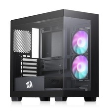 GC218M Gaming Back-Mounted PC Case, M-ATX Computer Chassis w/ 2 x 120mm Fans ...