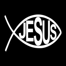 Classic Jesus Fish Christian Decal Sticker White Die Cut Vinyl