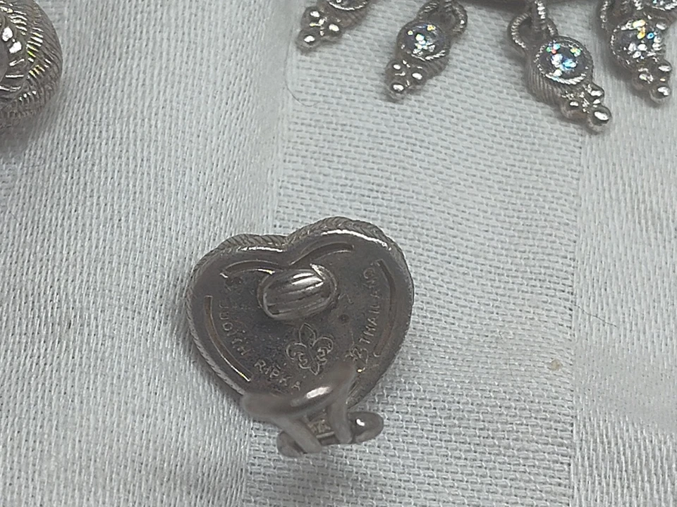 Pendientes de araña y corazón de plata de ley Judith Ripka Diamonique circonita cúbica  Foto 4 de 4