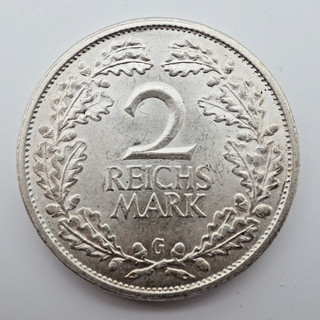 2 Reichsmark Silber Weimar 1926 G Top M6