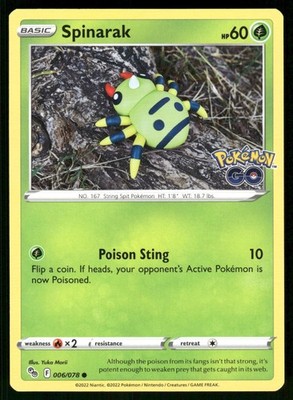 Spinarak 006/078 Common Pokemon GO Pokemon Near Mint