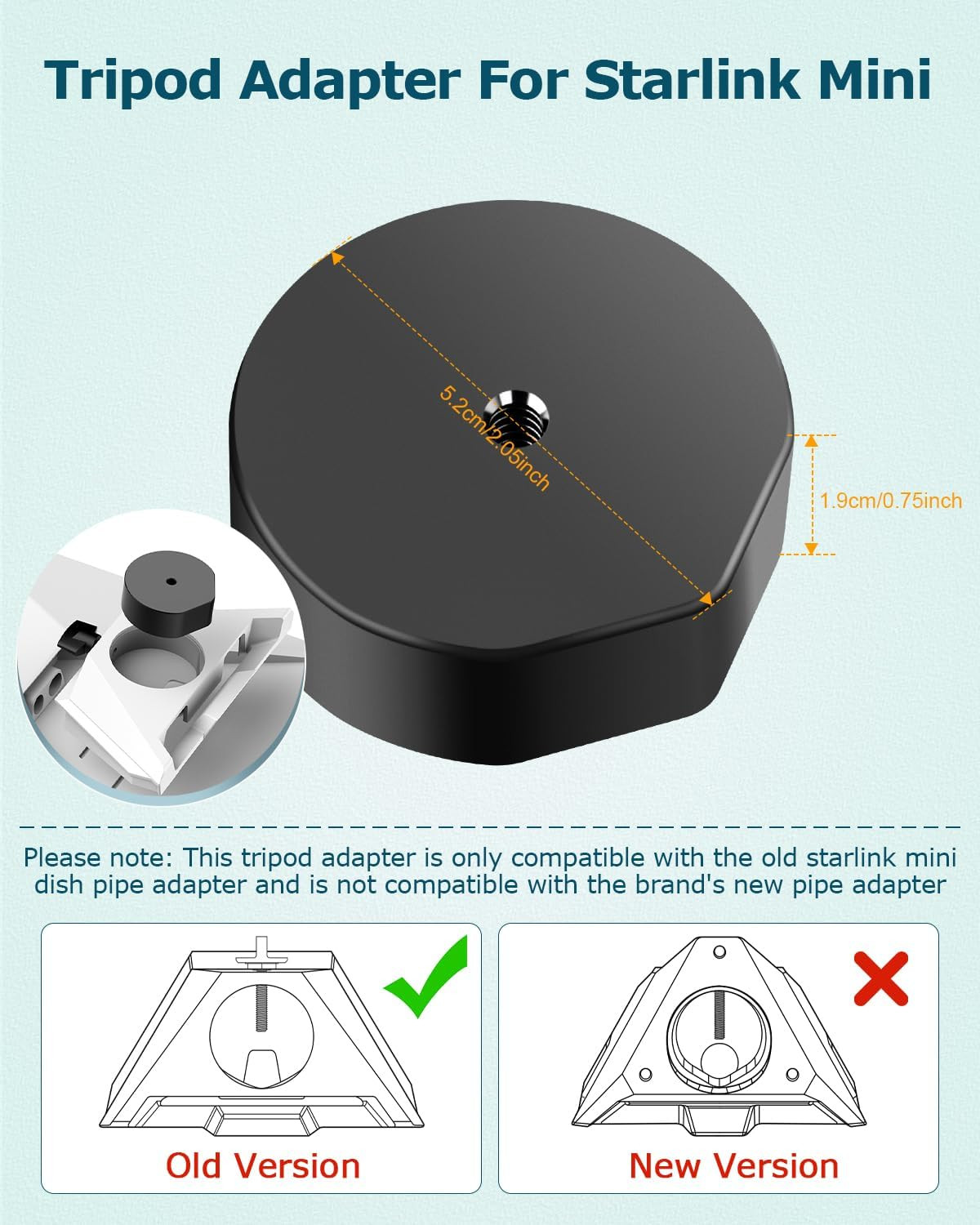 Starlink Mini Mount, Adjustable Clamp Mount for Starlink Mini Accessories with S