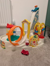 Fisher Price Vintage Fun Park Roller Coaster Playset with Box And Figures