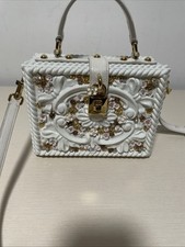 Borsa Dolce e Gabbana Dolce Box bianca con applicazioni