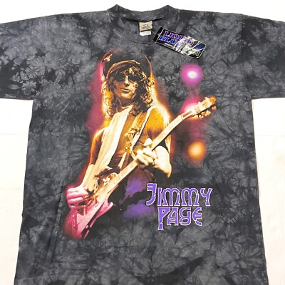ミュージシャン Jimmy Page Vintage T-Shirt L Liquid Blue Jimmy Page Led Zeppelin Vintage Tie Dye T Shirt Black