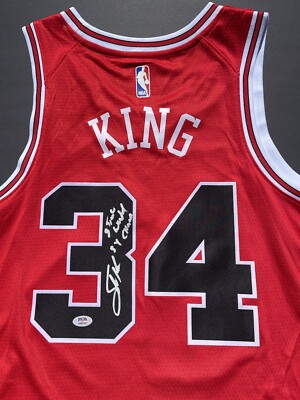 Stacey King Signed Autographed Chicago Bulls Jersey 3x World Champ Psa/Dna Coa