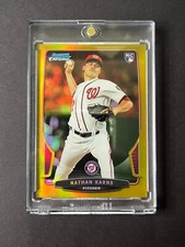 2013 Bowman Chrome Nathan Karns #3 RC Gold Refractor /50 Washington Nationals