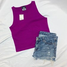 NWT Vintage Mervyn's Cheetah Purple Fitted Tank Top Size Medium