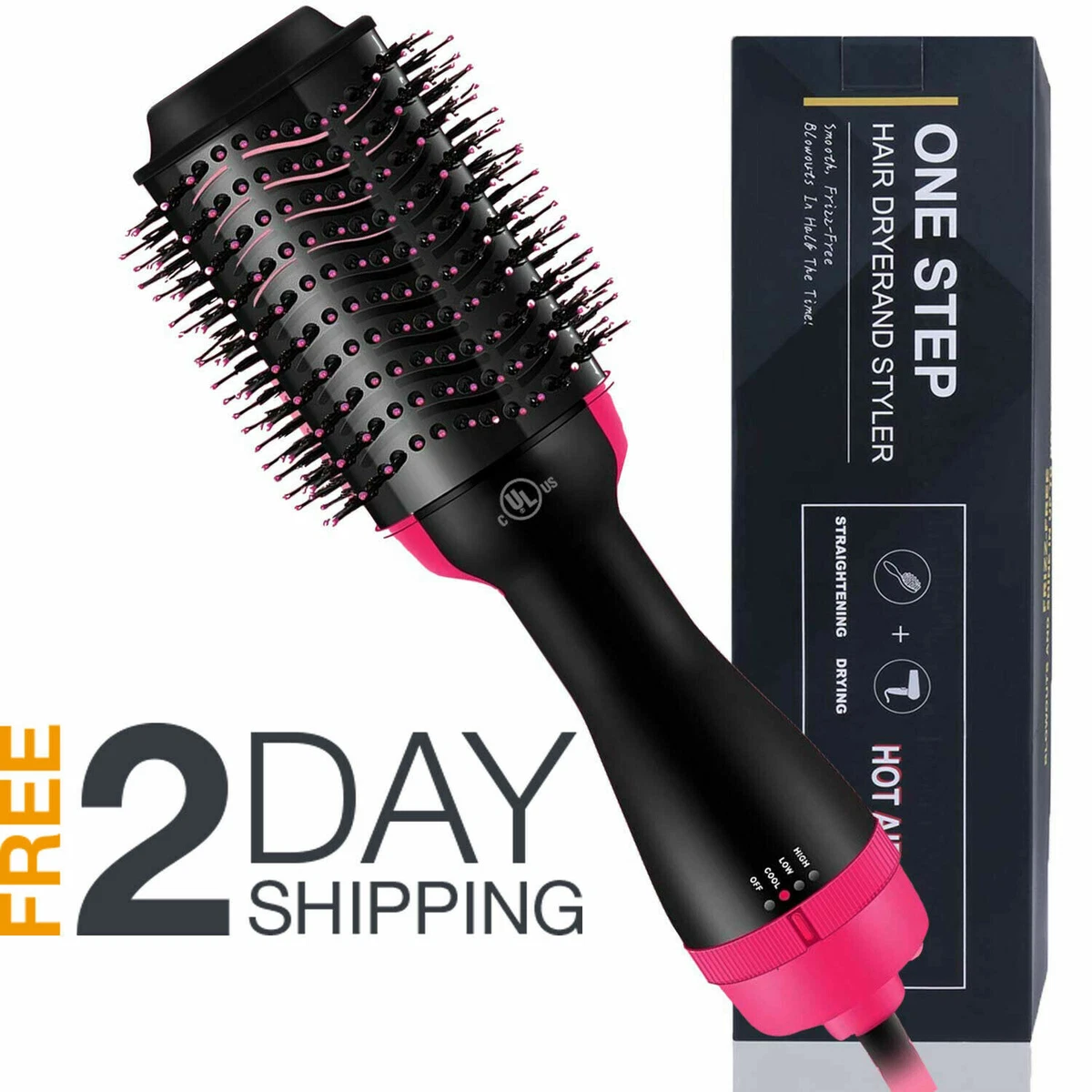 1 New Cepillo Secador De Cabello Voluminizador Iones Negativos
