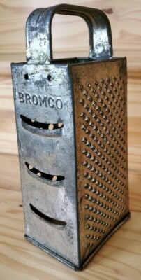 Bromco Vintage Rustic Metal Grater 4 Sided Shredder Authentic Farmhouse Kitchen 