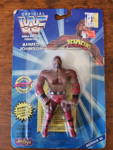 SEALED 1996 WWF Bend-Ems AHMED JOHNSON Series III ...