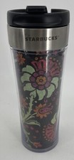 Starbucks 2011 Stainless Rim Insulated Clear Travel Mug Cup 16 oz No Spill Lid