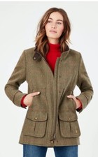 Joules Ladies Tweed Fieldcoat In Grent Tweed Size 14