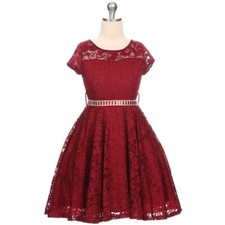 BURGUNDY Size 6 Flower Girl Dress Birthday Recital Wedding Homecoming Formal