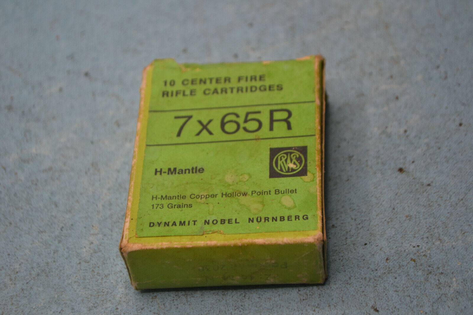 Vintage RWS 7x65r H-Mantel Ammo Box EMPTY rough well worn