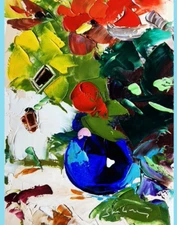 ORIGINAL Oil Painting Floral Original Art Flower Painting Impasto Textured Art