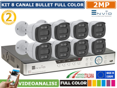 Videoregistratore Di Sorveglianza 8 Canali 1080P H.265+ Con HDD 1TB - DVR Per Telecamere TVI/CVI/AHD Con Notifiche Via Email