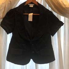 Charlotte Russe Womens Size L Blazer Fitted Cropped Blue Jacket Nwt