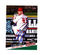 Michael Hobbs signed autograph 2022 Great Lakes Loons baseball card Corona CA c