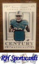 2015 National Treasures #CM-LM Lamar Miller Game Used #11/75 - Miami Dolphins