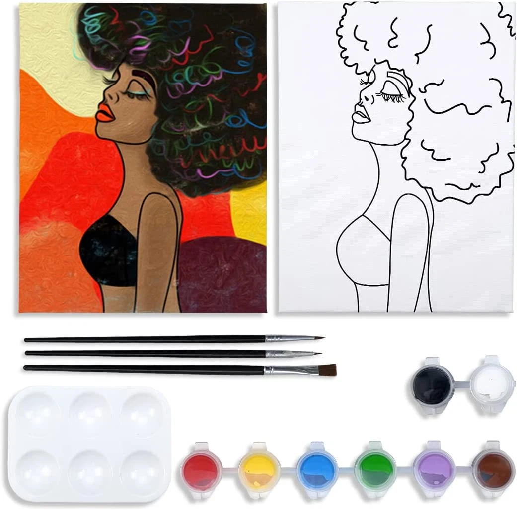 Canvas Painting Kit Pre Drawn Canvas for Painting for Adults Party