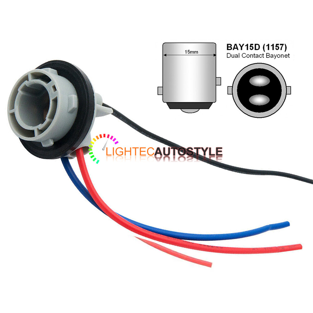 BAY15D 1157 P21/5W Wired Light Bulb Socket Connector For Cars Vans