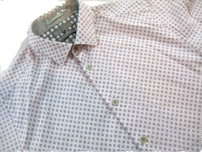 Ted Baker London Hemd Herren Large Lila Modern Geometrisches Muster Langarm