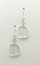 925 Sterling Silver Handmade Seaglass Earrings, White