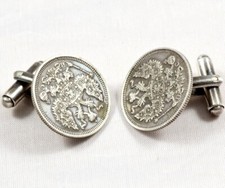 Exklusive russische 20 Kopeken M&uuml;nz Manschettekn&ouml;pfe 1915 rare russian cufflinks