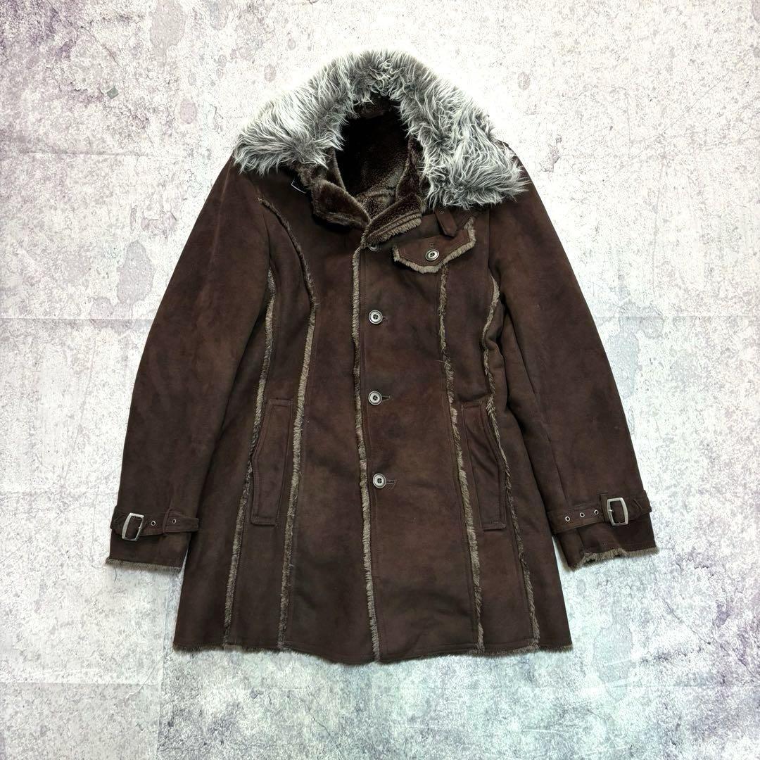 archive grunge fur fake mouton coat y2k