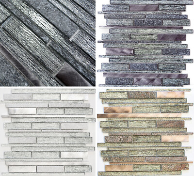 Quartzite ALU métal pierre naturelle mosaïque baguettes gris argent beige clair 49-XSA535 | Leroy Merlin