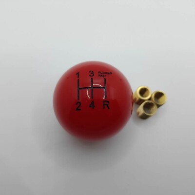 FAST STYLE RED SPORT PERFORMANCE BALL 5 SPEED DURACON SHIFT GEAR KNOB M12 M10 M8