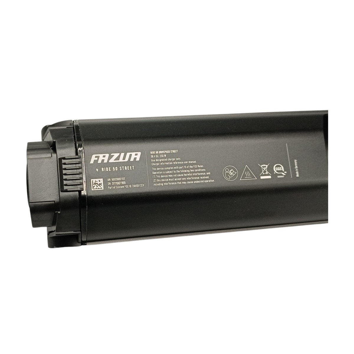 Moteur Fazua Ride 50 Street Pack - Batterie Boîtier Cadre Evation, 36V, Noir