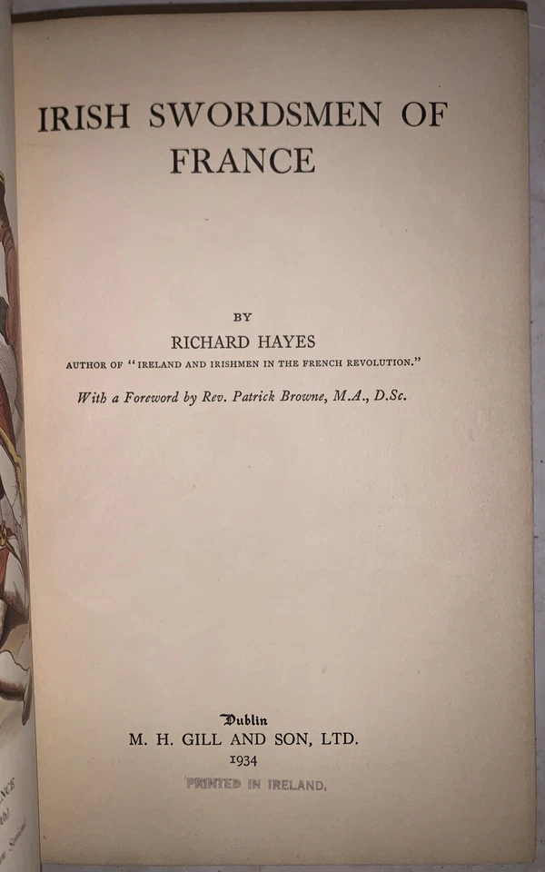 1934, 1st, IRISH SWORDSMEN OF FRANCE, by RICHARD HAYES, IRISH MILITARY HISTORY - Image 3 of 4