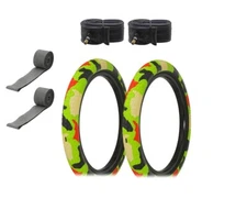 ALTALINE Bicycle 20" x 2.35 GREEN JUNGLE SemiSlick Tread (2) TIRES,TUBES& STRIPS