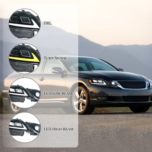 LED Headlights For GS 300/350/430/460/450h 3th Gen 2006-2011 Start UP Animation - Picture 5 of 15