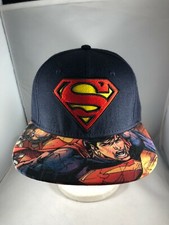 D C Comic - Superman Hat Cap Snapback - Royal Blue/Red/Yellow Action Print