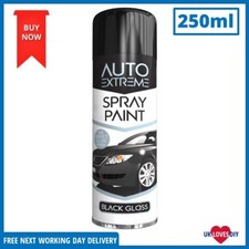 All Purpose Automotive Spray Paint Can Black Gloss Finish Aerosol Metal