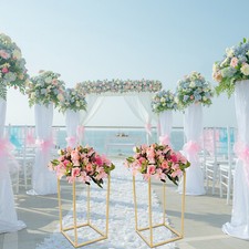 Metal Column Stand Floor Wedding Guiding Stand Wedding Artificial Flower Road