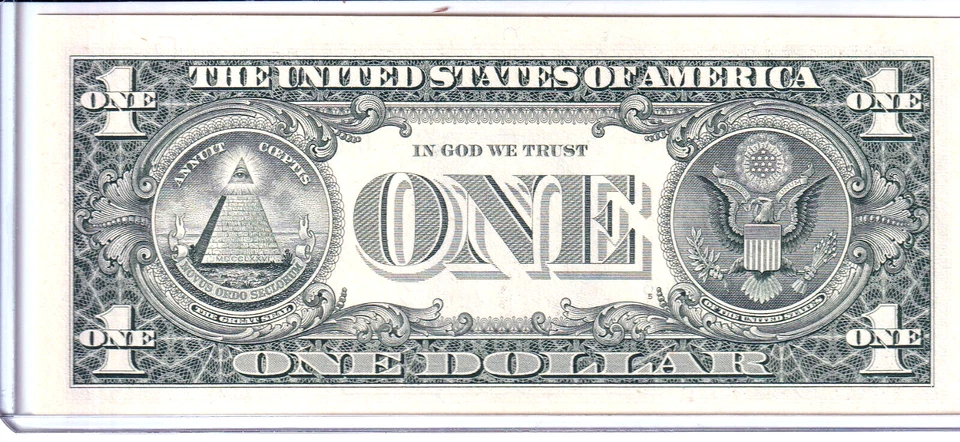 1988 $1 FRN Unc Fancy REPEATER 1944 Birthday Anniversary Year Serial #G19441944G - Image 2 of 2