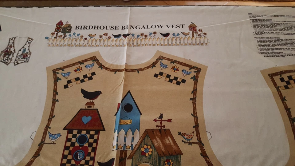 Chaleco Springmaid Birdhouse Bungalow Panel 35x59 Adulto Foto 3 de 4