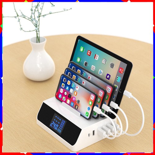 Multi-port USB charging station stand digital display hub travel charging - 第 3/20 張圖片